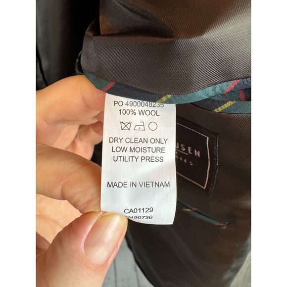 VAN HEUSEN light brown 100% wool mens classic career jacket blazer size 42S - Picture 11 of 12